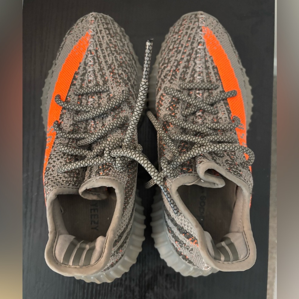 Orange and Gray Yeezy Boost 350 V2 Sneakers